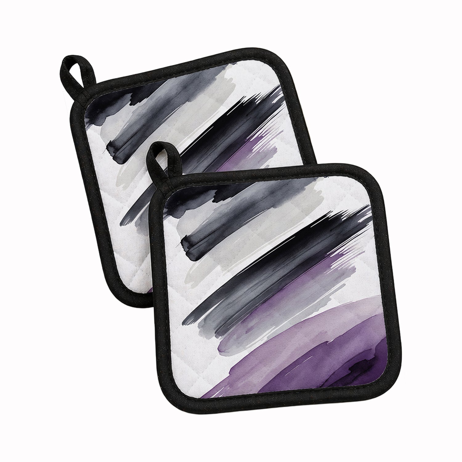 Asexual Pride Pot Holder Set of 2 Heat Resistant Quilted Hot Pads 7.5 x 7.5 Inch, Insulated Kitchen Trivets for Cooking & Baking