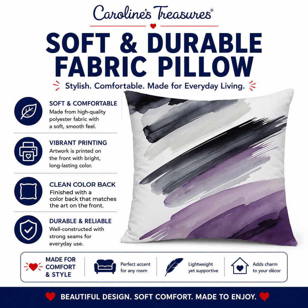 Asexual Pride Decorative Throw Pillow 14x14 Indoor Outdoor Accent Cushion, Fabric Cover with Insert for Sofa, Bed, Porch & Living Room