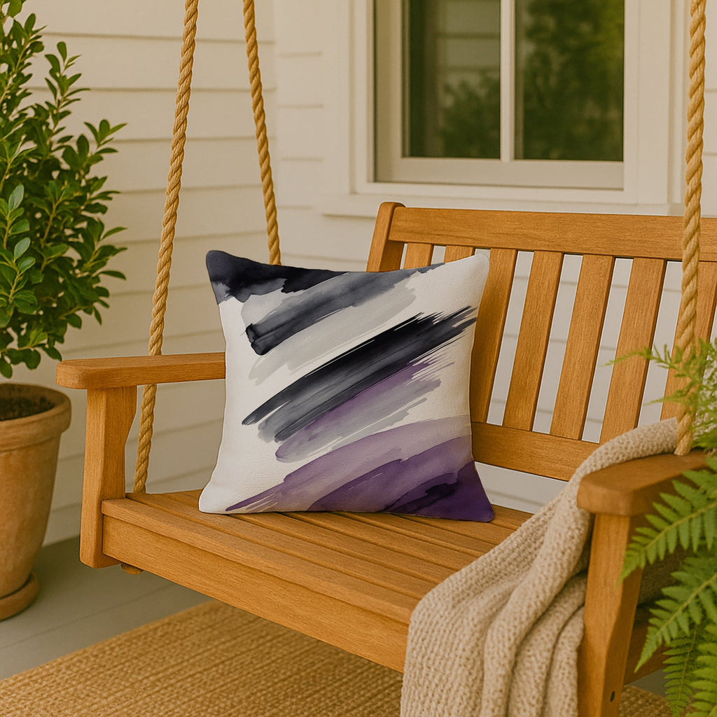 Asexual Pride Decorative Throw Pillow 18x18 Indoor Outdoor Accent Cushion, Fabric Cover with Insert for Sofa, Bed, Porch & Living Room