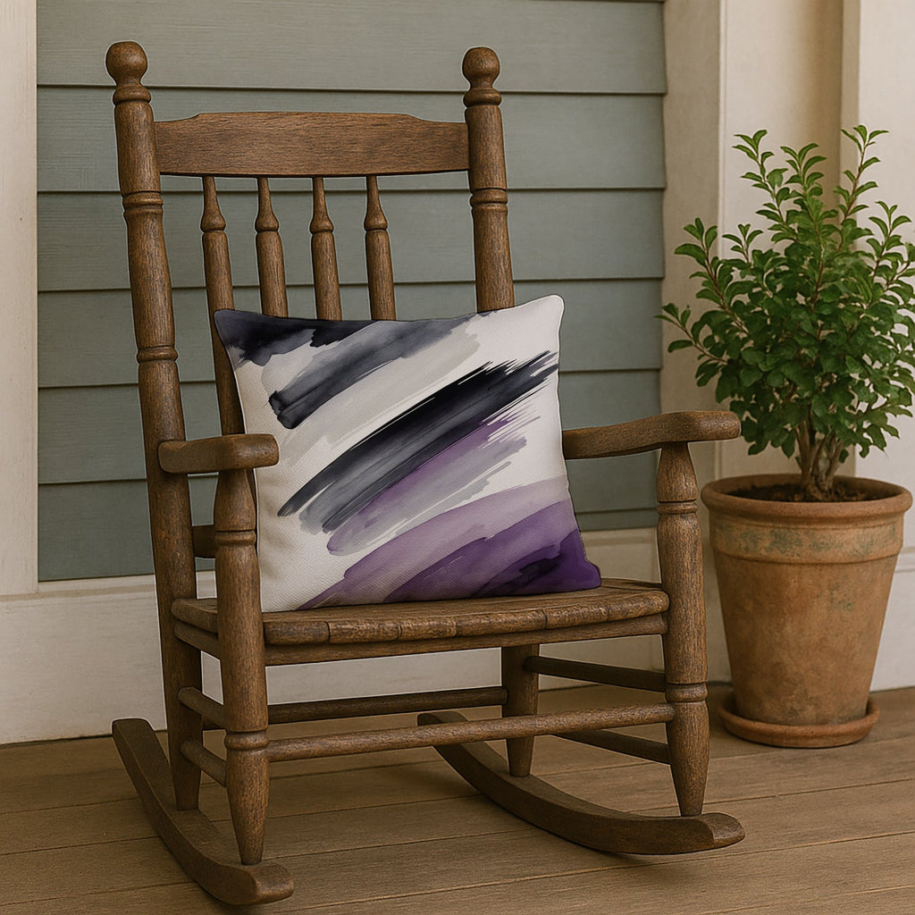 Asexual Pride Decorative Throw Pillow 18x18 Indoor Outdoor Accent Cushion, Fabric Cover with Insert for Sofa, Bed, Porch & Living Room