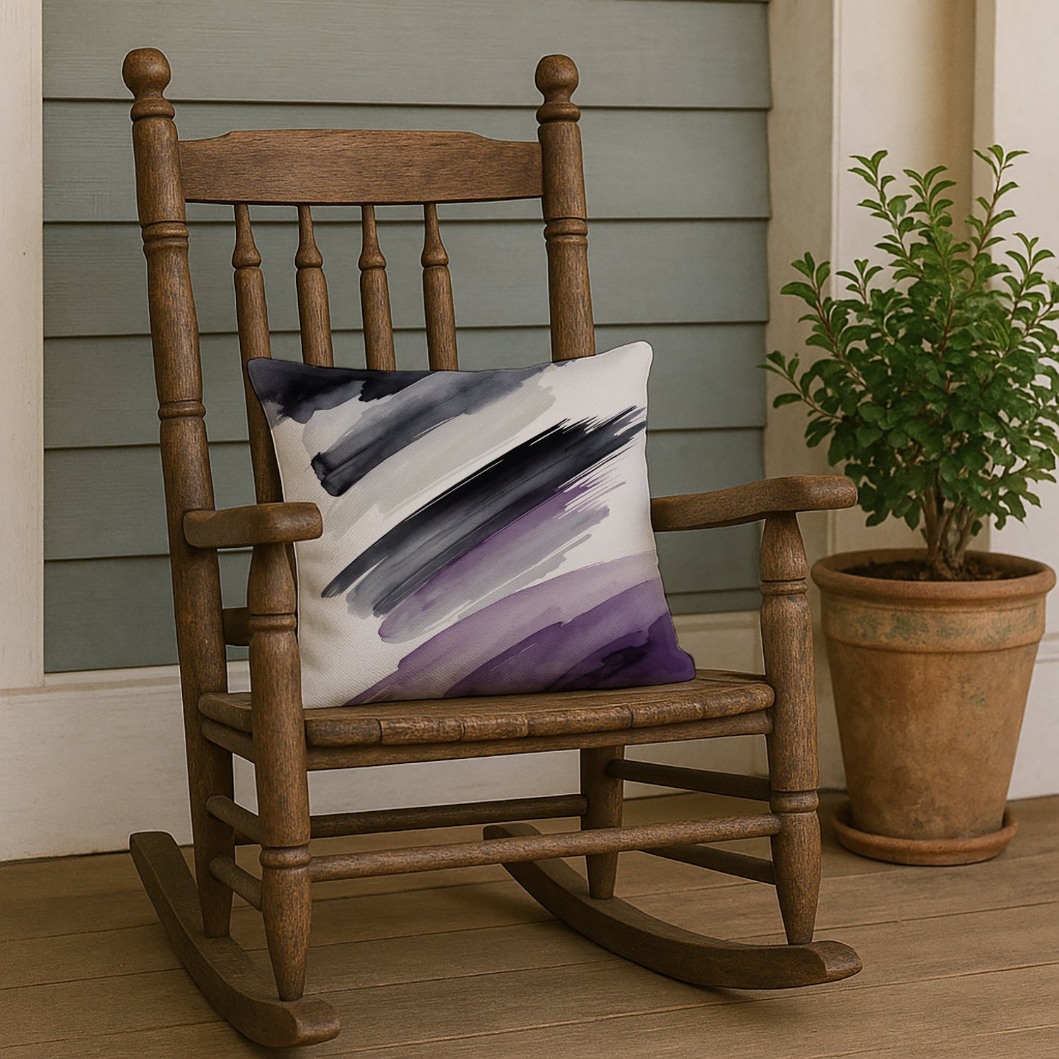 Asexual Pride Decorative Throw Pillow 18x18 Indoor Outdoor Accent Cushion, Fabric Cover with Insert for Sofa, Bed, Porch & Living Room