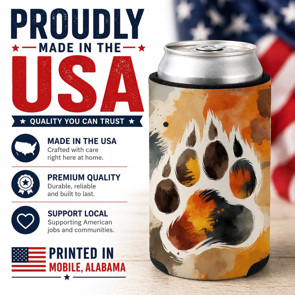 Bear Pride Can or Bottle Hugger Cooler Sleeve for Standard 12 oz Cans, Insulated Foam Beer & Soda Can Hugger Reusable