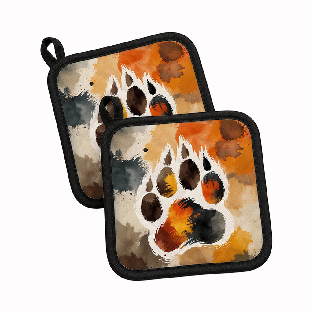 Bear Pride Pot Holder Set of 2 Heat Resistant Quilted Hot Pads 7.5 x 7.5 Inch, Insulated Kitchen Trivets for Cooking & Baking