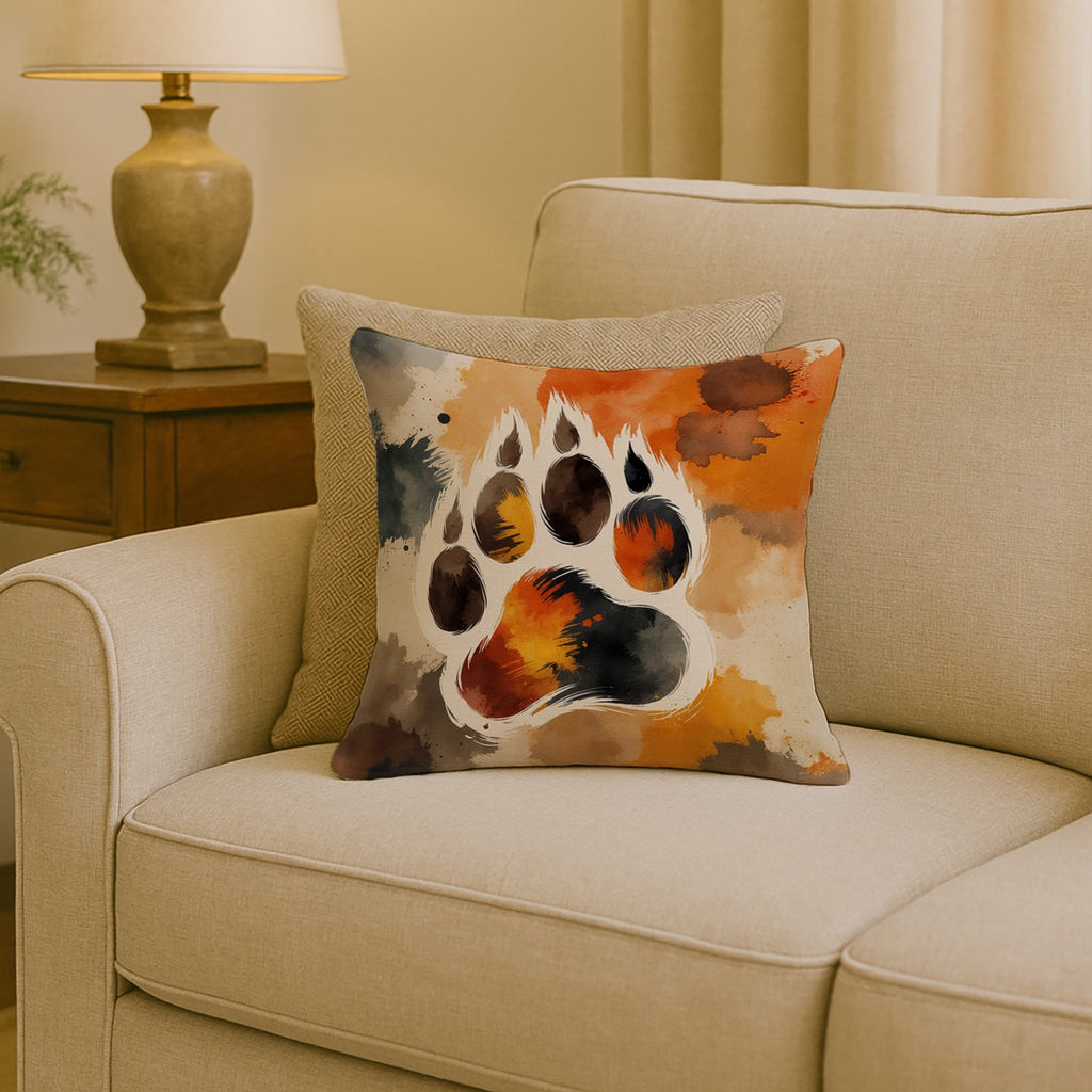 Bear Pride Decorative Throw Pillow 18x18 Indoor Outdoor Accent Cushion, Fabric Cover with Insert for Sofa, Bed, Porch & Living Room
