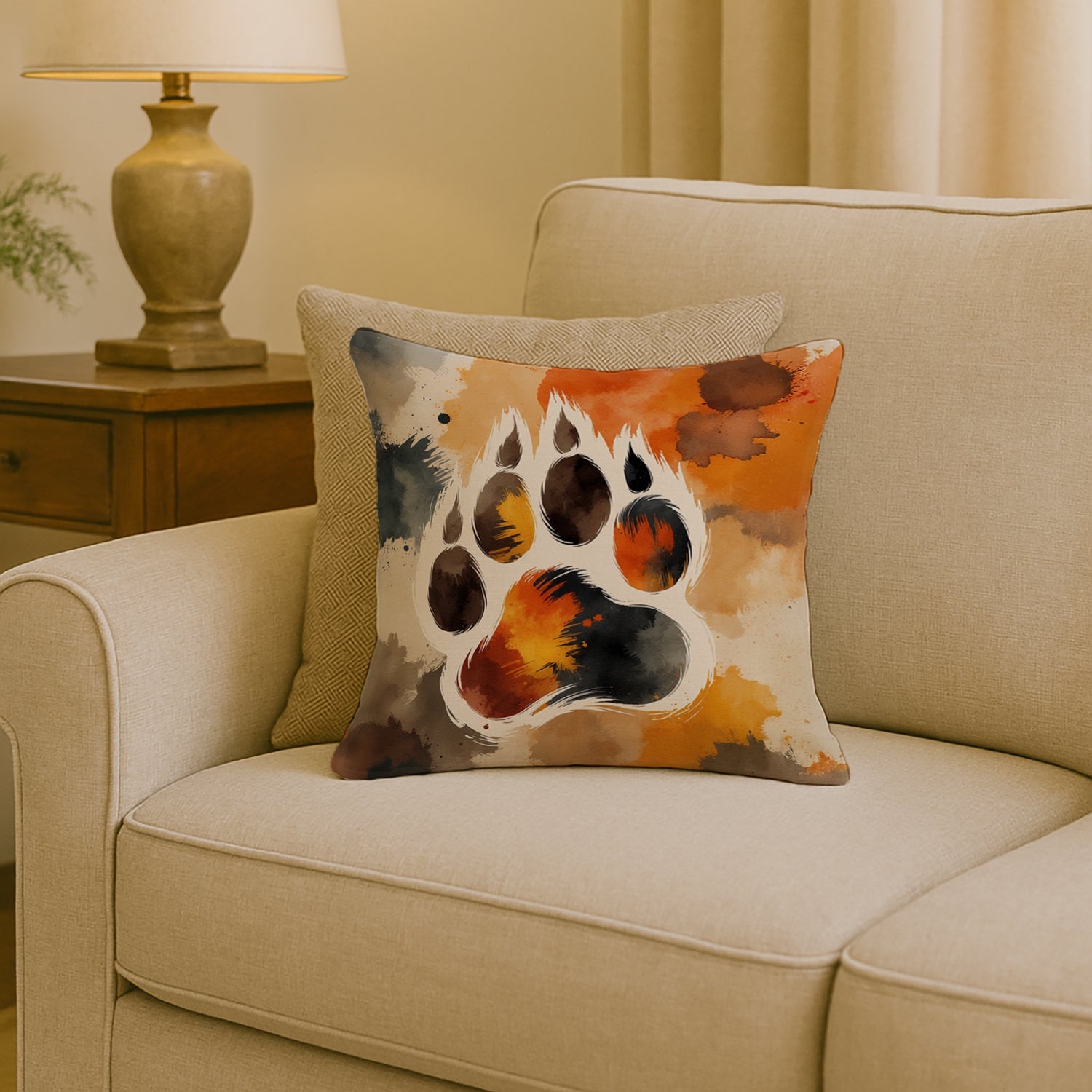 Bear Pride Decorative Throw Pillow 18x18 Indoor Outdoor Accent Cushion, Fabric Cover with Insert for Sofa, Bed, Porch & Living Room