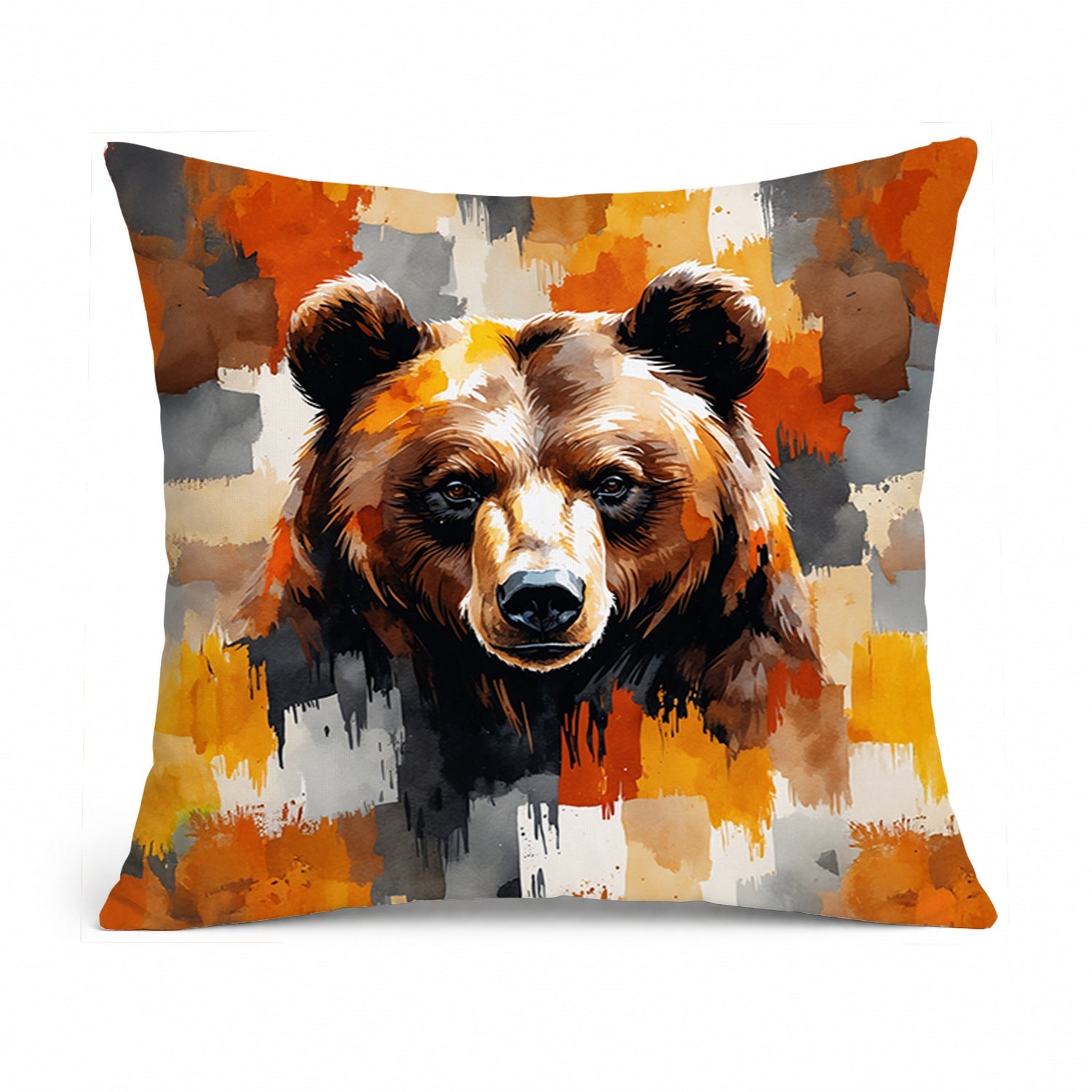 Bear Uniquely Bear Pride Decorative Throw Pillow 14x14 Indoor Outdoor Accent Cushion, Fabric Cover with Insert for Sofa, Bed, Porch & Living Room