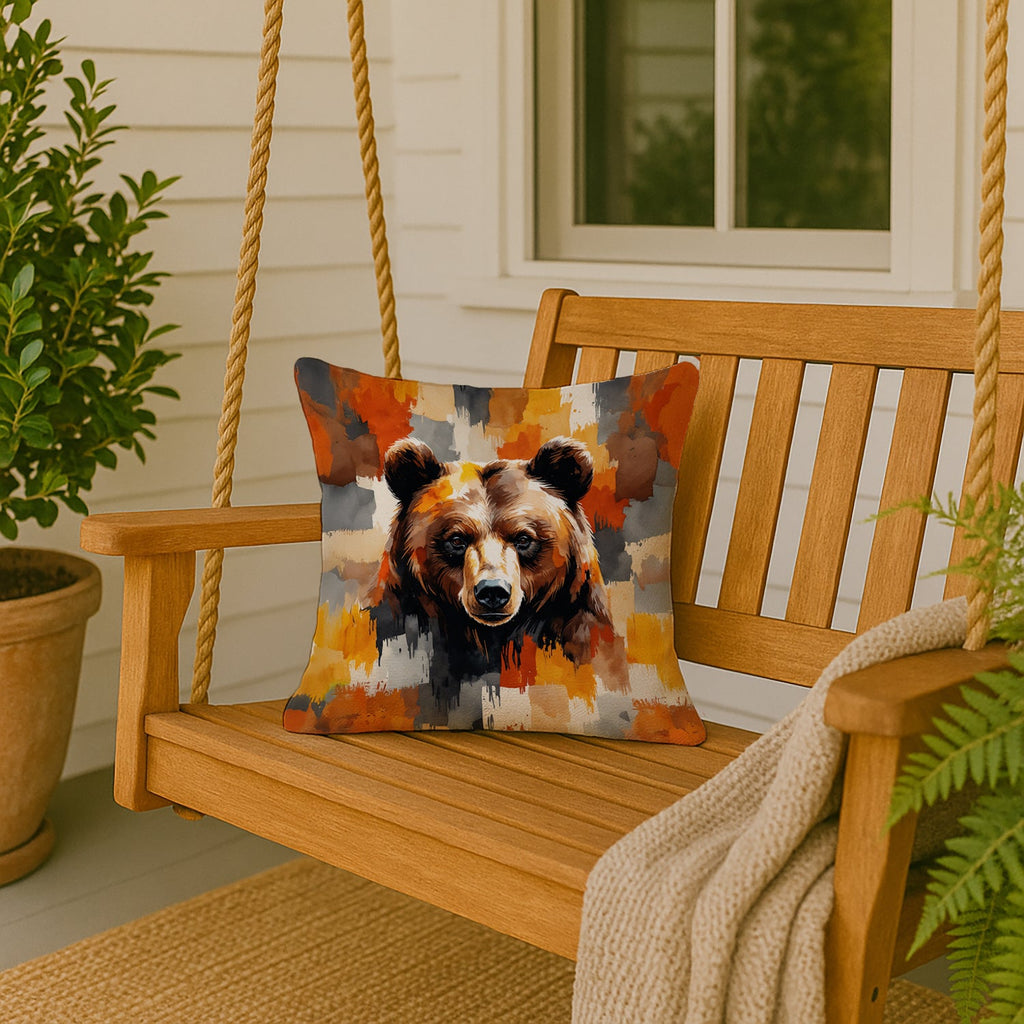 Bear Uniquely Bear Pride Decorative Throw Pillow 18x18 Indoor Outdoor Accent Cushion, Fabric Cover with Insert for Sofa, Bed, Porch & Living Room