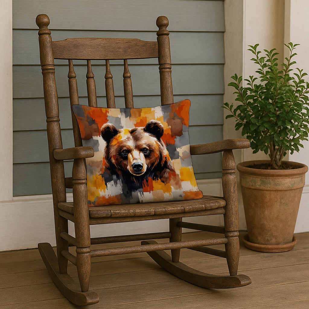 Bear Uniquely Bear Pride Decorative Throw Pillow 18x18 Indoor Outdoor Accent Cushion, Fabric Cover with Insert for Sofa, Bed, Porch & Living Room