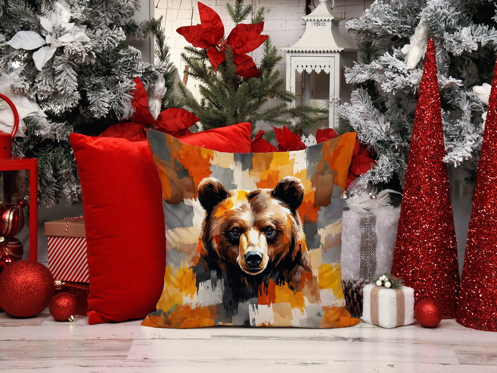 Bear Uniquely Bear Pride Decorative Throw Pillow 18x18 Indoor Outdoor Accent Cushion, Fabric Cover with Insert for Sofa, Bed, Porch & Living Room