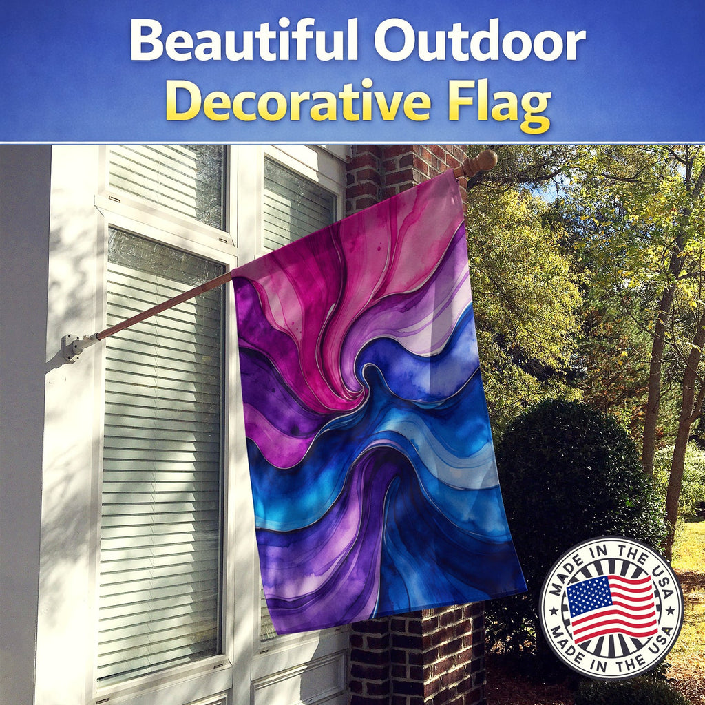 Bisexual Pride House Flag 28x40 Porch Sleeve Pole Decorative Outside Yard Banner Artwork Wall Hanging, Polyester