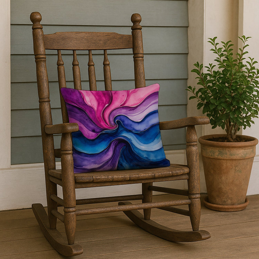 Bisexual Pride Decorative Throw Pillow 18x18 Indoor Outdoor Accent Cushion, Fabric Cover with Insert for Sofa, Bed, Porch & Living Room