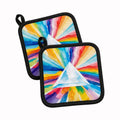 Gay Pride Intersectional Prism  Pot Holder Set of 2 Heat Resistant Quilted Hot Pads 7.5 x 7.5 Inch, Insulated Kitchen Trivets for Cooking & Baking