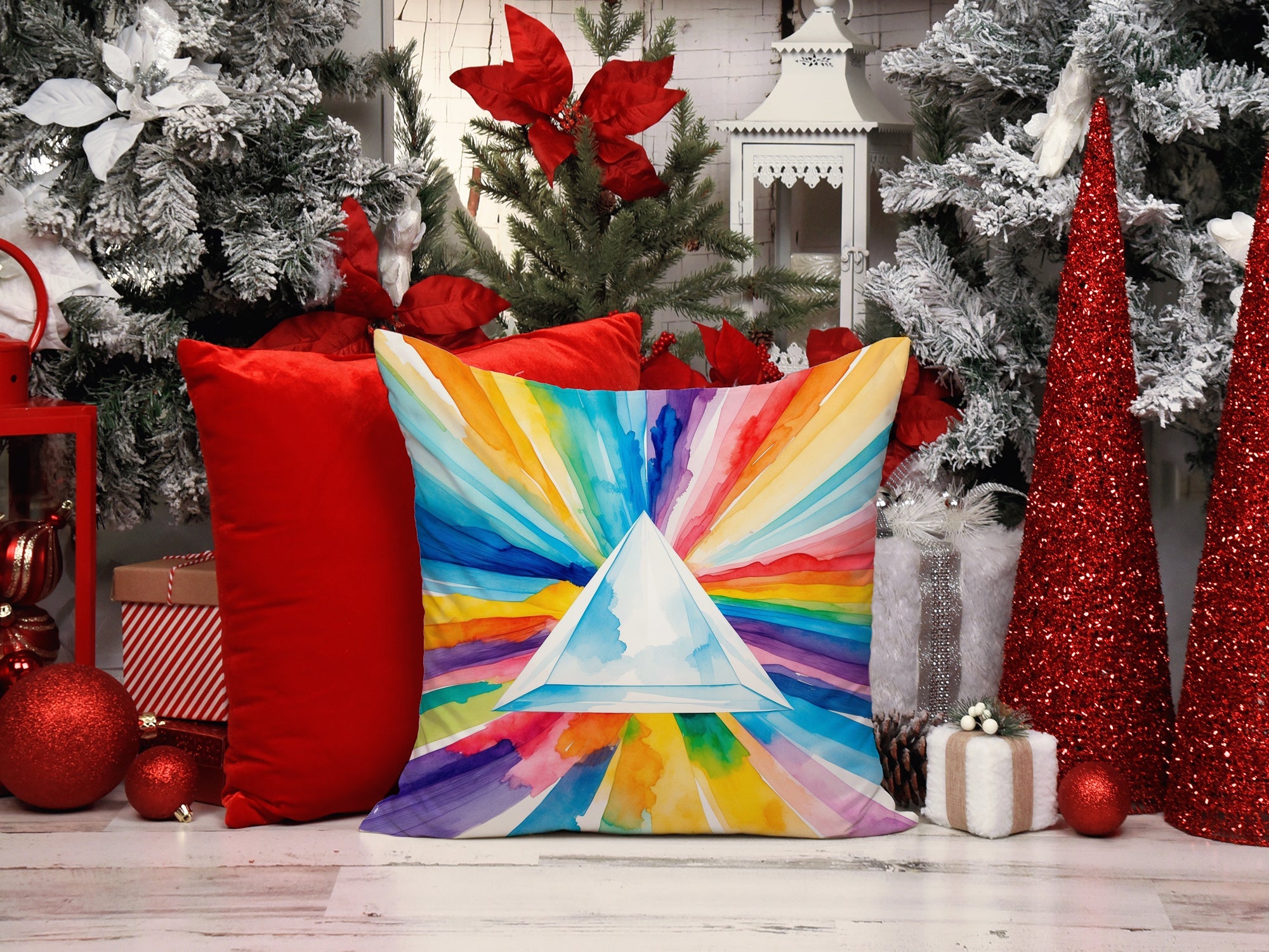 Gay Pride Intersectional Prism  Decorative Throw Pillow 18x18 Indoor Outdoor Accent Cushion, Fabric Cover with Insert for Sofa, Bed, Porch & Living Room