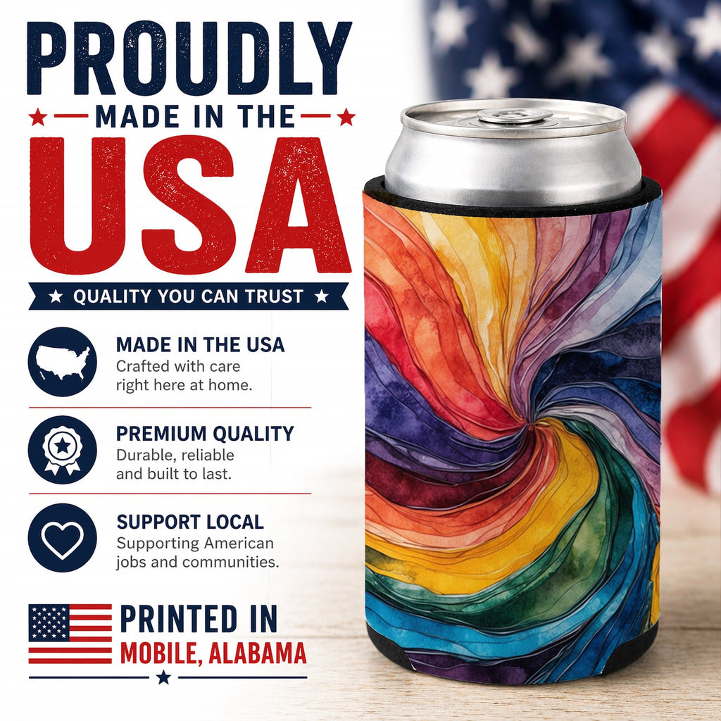 Gay Mosaic of Pride Can or Bottle Hugger Cooler Sleeve for Standard 12 oz Cans, Insulated Foam Beer & Soda Can Hugger Reusable