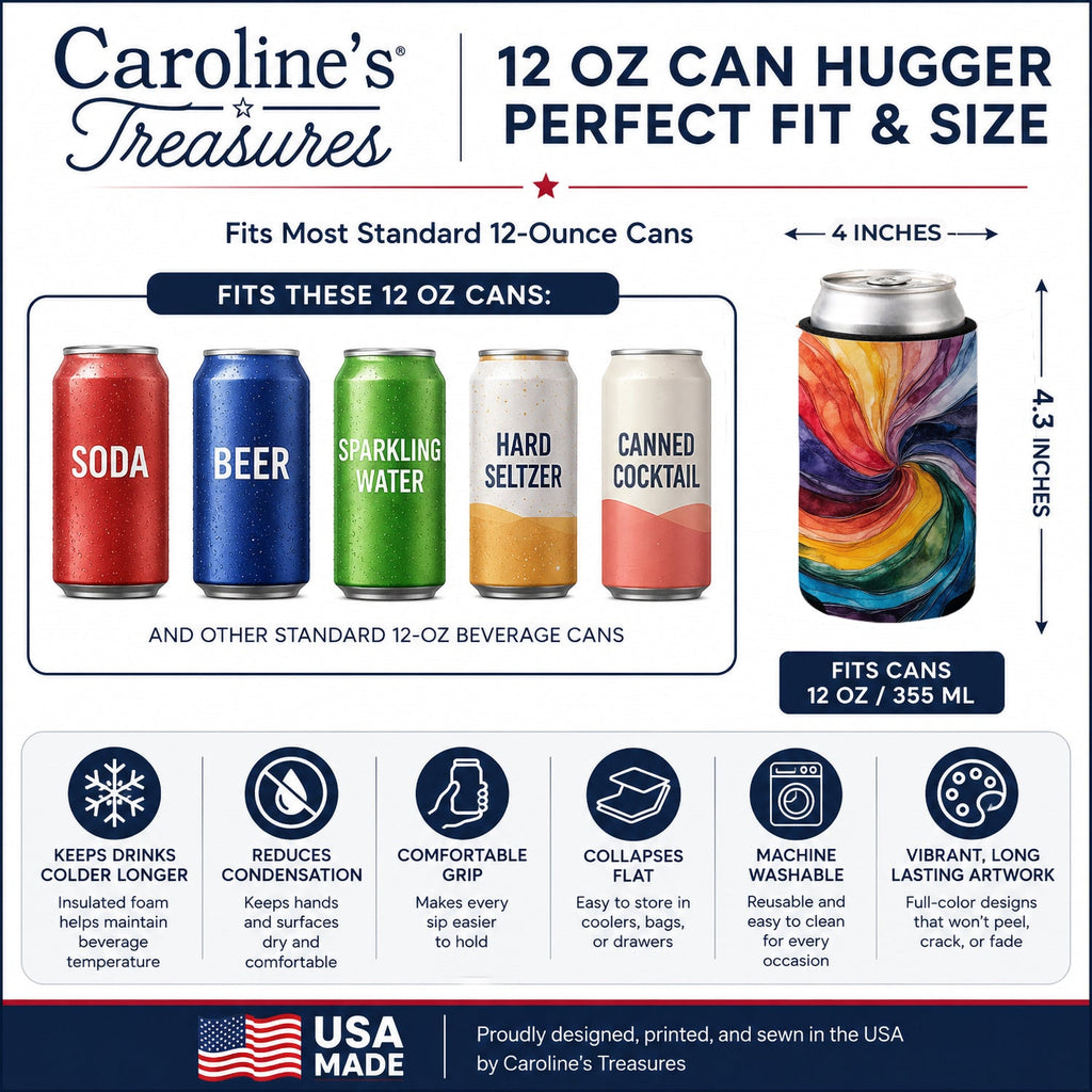 Gay Mosaic of Pride Can or Bottle Hugger Cooler Sleeve for Standard 12 oz Cans, Insulated Foam Beer & Soda Can Hugger Reusable