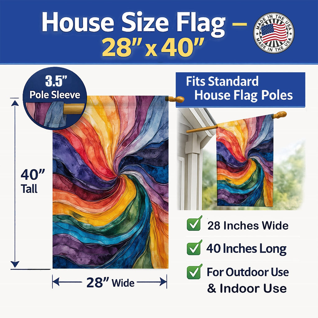 Gay Mosaic of Pride House Flag 28x40 Porch Sleeve Pole Decorative Outside Yard Banner Artwork Wall Hanging, Polyester