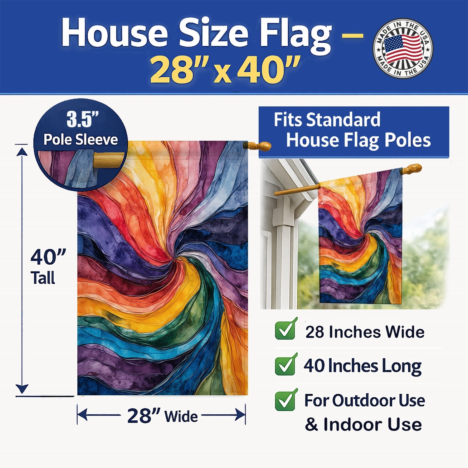 Gay Mosaic of Pride House Flag 28x40 Porch Sleeve Pole Decorative Outside Yard Banner Artwork Wall Hanging, Polyester