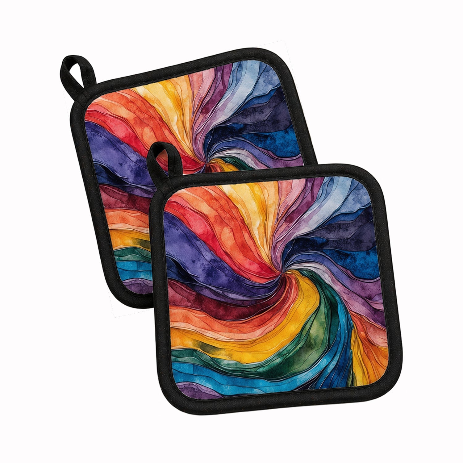 Gay Mosaic of Pride Pot Holder Set of 2 Heat Resistant Quilted Hot Pads 7.5 x 7.5 Inch, Insulated Kitchen Trivets for Cooking & Baking