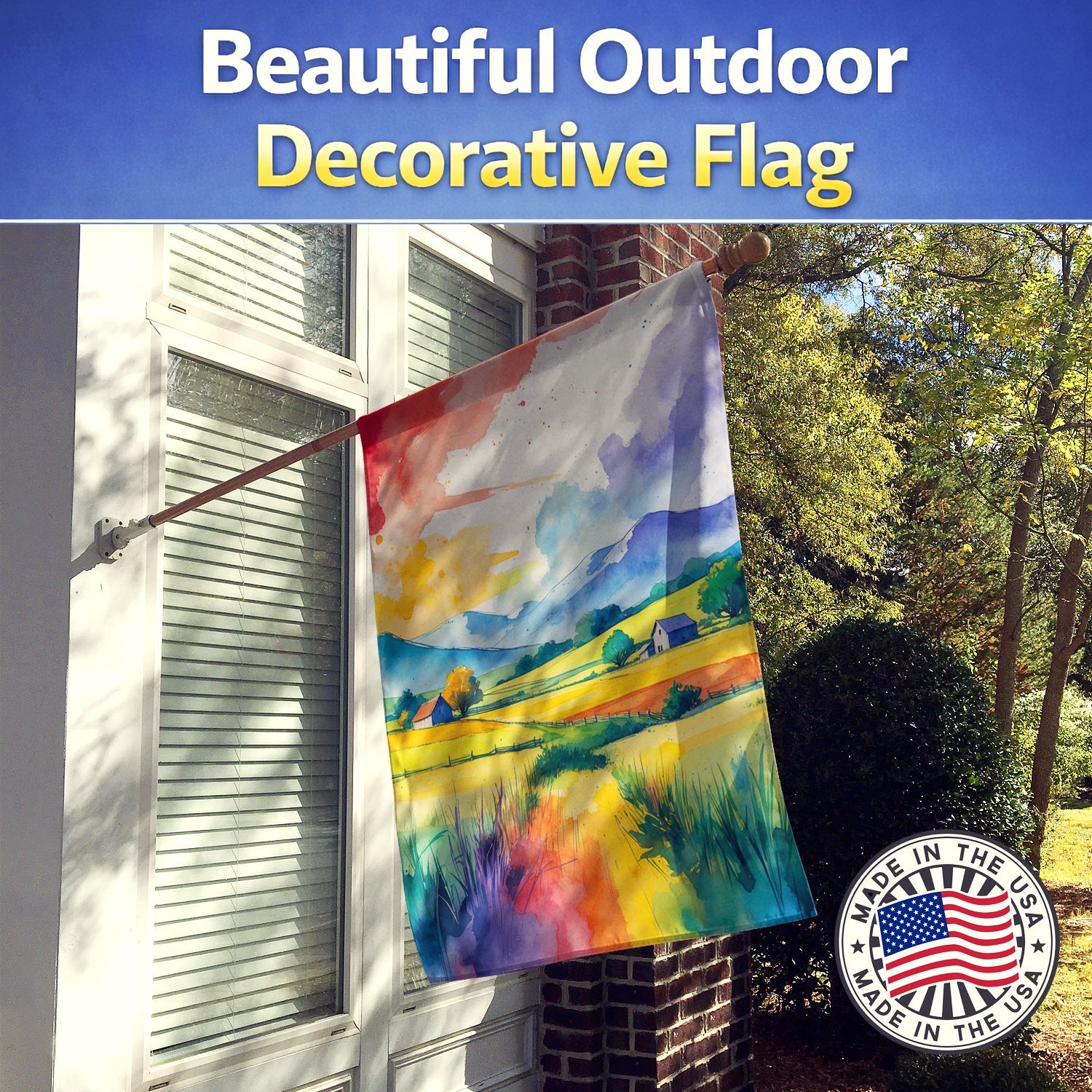 Gay Pride in Rural Spaces House Flag 28x40 Porch Sleeve Pole Decorative Outside Yard Banner Artwork Wall Hanging, Polyester