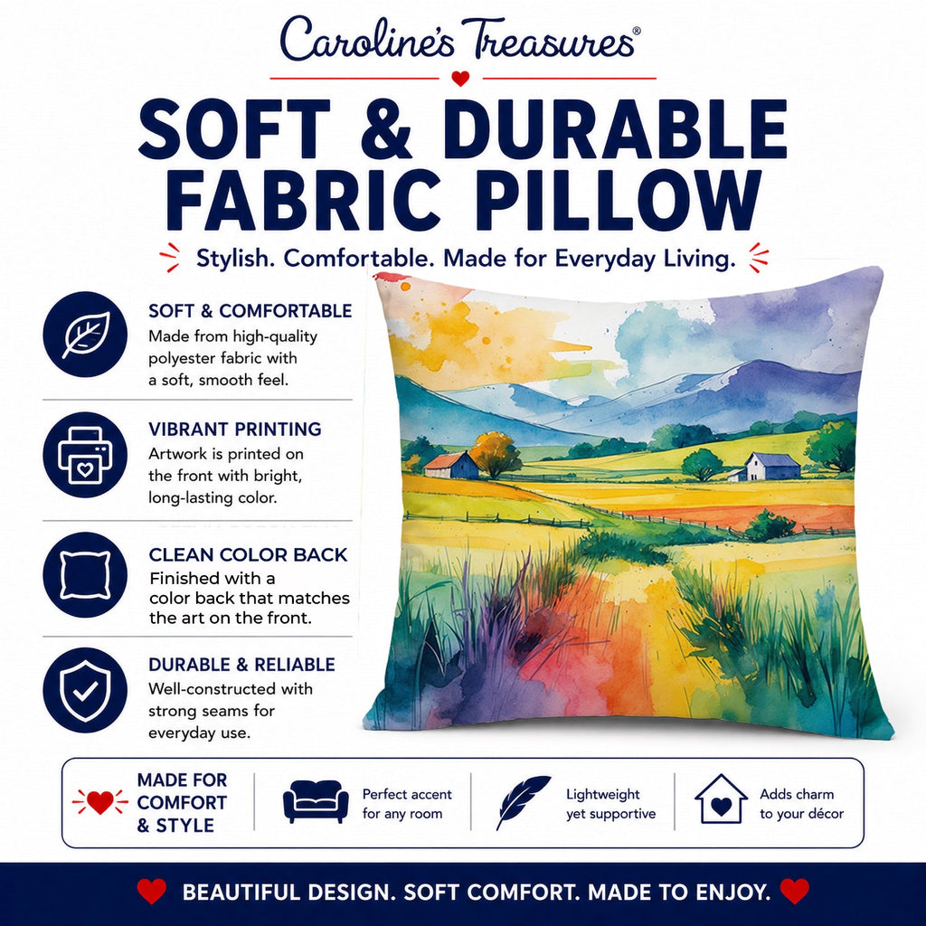 Gay Pride in Rural Spaces Decorative Throw Pillow 14x14 Indoor Outdoor Accent Cushion, Fabric Cover with Insert for Sofa, Bed, Porch & Living Room