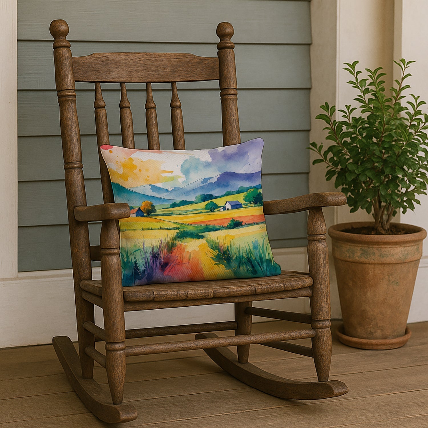 Gay Pride in Rural Spaces Decorative Throw Pillow 18x18 Indoor Outdoor Accent Cushion, Fabric Cover with Insert for Sofa, Bed, Porch & Living Room