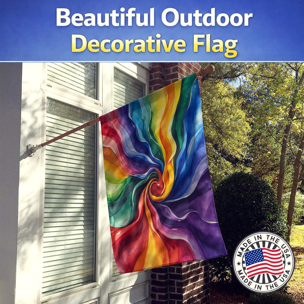Gay Pride House Flag 28x40 Porch Sleeve Pole Decorative Outside Yard Banner Artwork Wall Hanging, Polyester