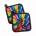 Gay Pride Pot Holder Set of 2 Heat Resistant Quilted Hot Pads 7.5 x 7.5 Inch, Insulated Kitchen Trivets for Cooking & Baking
