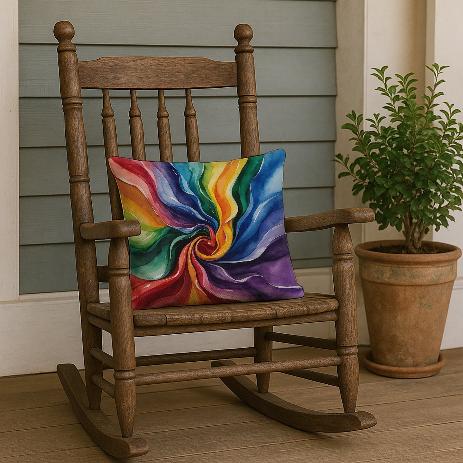 Gay Pride Decorative Throw Pillow 18x18 Indoor Outdoor Accent Cushion, Fabric Cover with Insert for Sofa, Bed, Porch & Living Room