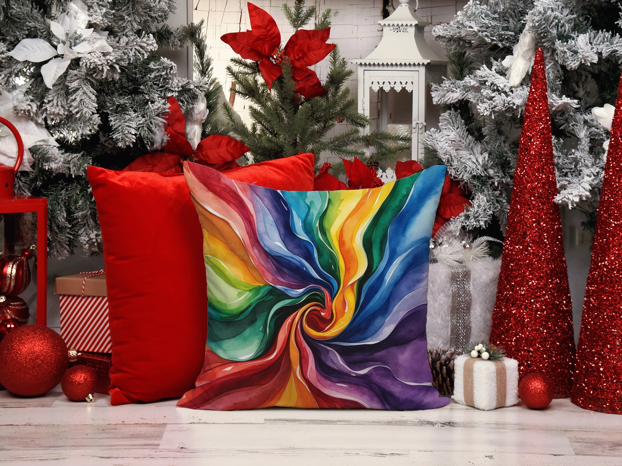 Gay Pride Decorative Throw Pillow 18x18 Indoor Outdoor Accent Cushion, Fabric Cover with Insert for Sofa, Bed, Porch & Living Room