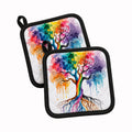 Rooted in Gay Pride Pot Holder Set of 2 Heat Resistant Quilted Hot Pads 7.5 x 7.5 Inch, Insulated Kitchen Trivets for Cooking & Baking