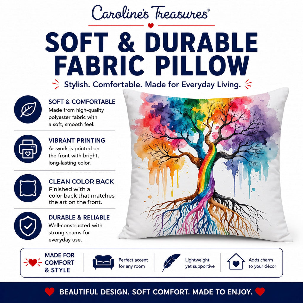 Rooted in Gay Pride Decorative Throw Pillow 14x14 Indoor Outdoor Accent Cushion, Fabric Cover with Insert for Sofa, Bed, Porch & Living Room