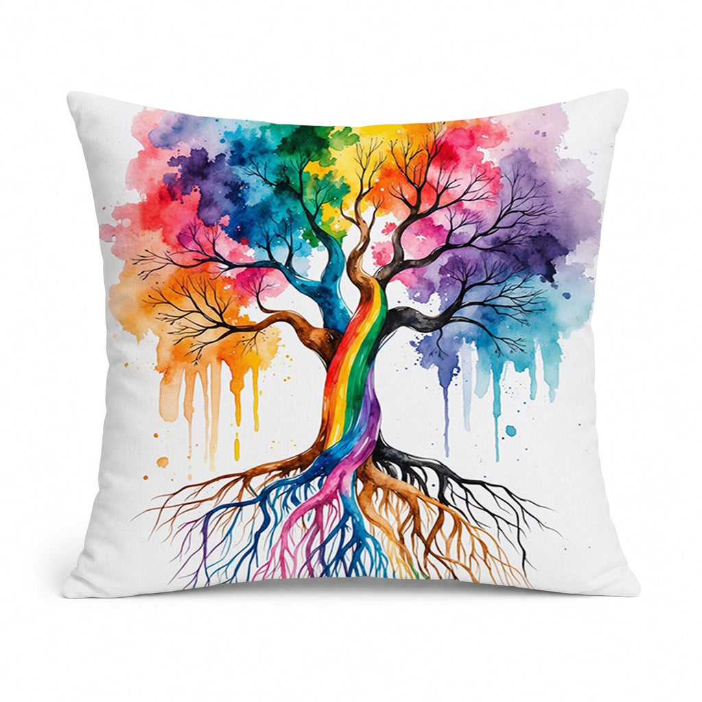 Rooted in Gay Pride Decorative Throw Pillow 14x14 Indoor Outdoor Accent Cushion, Fabric Cover with Insert for Sofa, Bed, Porch & Living Room