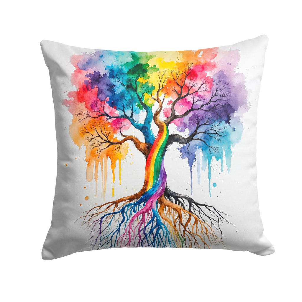Rooted in Gay Pride Decorative Throw Pillow 18x18 Indoor Outdoor Accent Cushion, Fabric Cover with Insert for Sofa, Bed, Porch & Living Room