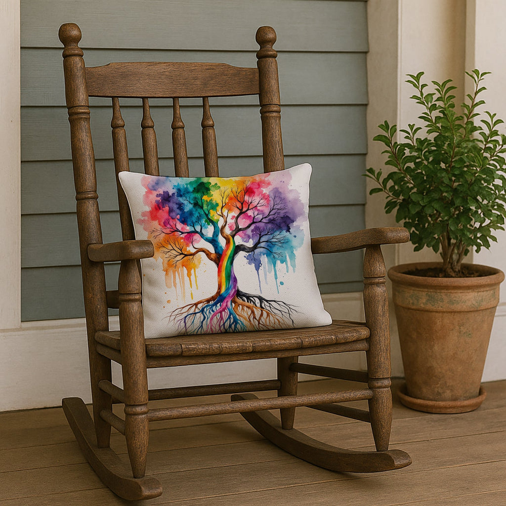 Rooted in Gay Pride Decorative Throw Pillow 18x18 Indoor Outdoor Accent Cushion, Fabric Cover with Insert for Sofa, Bed, Porch & Living Room