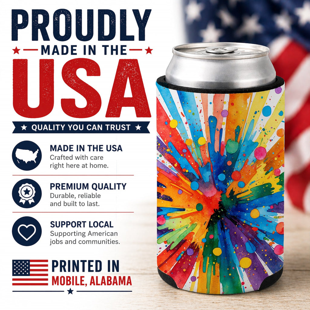 Gay Pride Joy as Resistance Can or Bottle Hugger Cooler Sleeve for Standard 12 oz Cans, Insulated Foam Beer & Soda Can Hugger Reusable