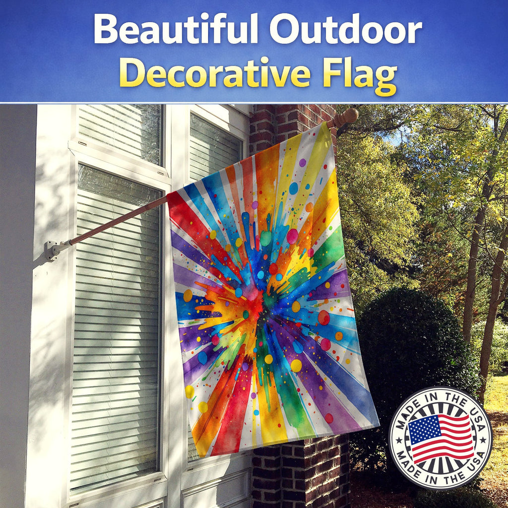 Gay Pride Joy as Resistance House Flag 28x40 Porch Sleeve Pole Decorative Outside Yard Banner Artwork Wall Hanging, Polyester