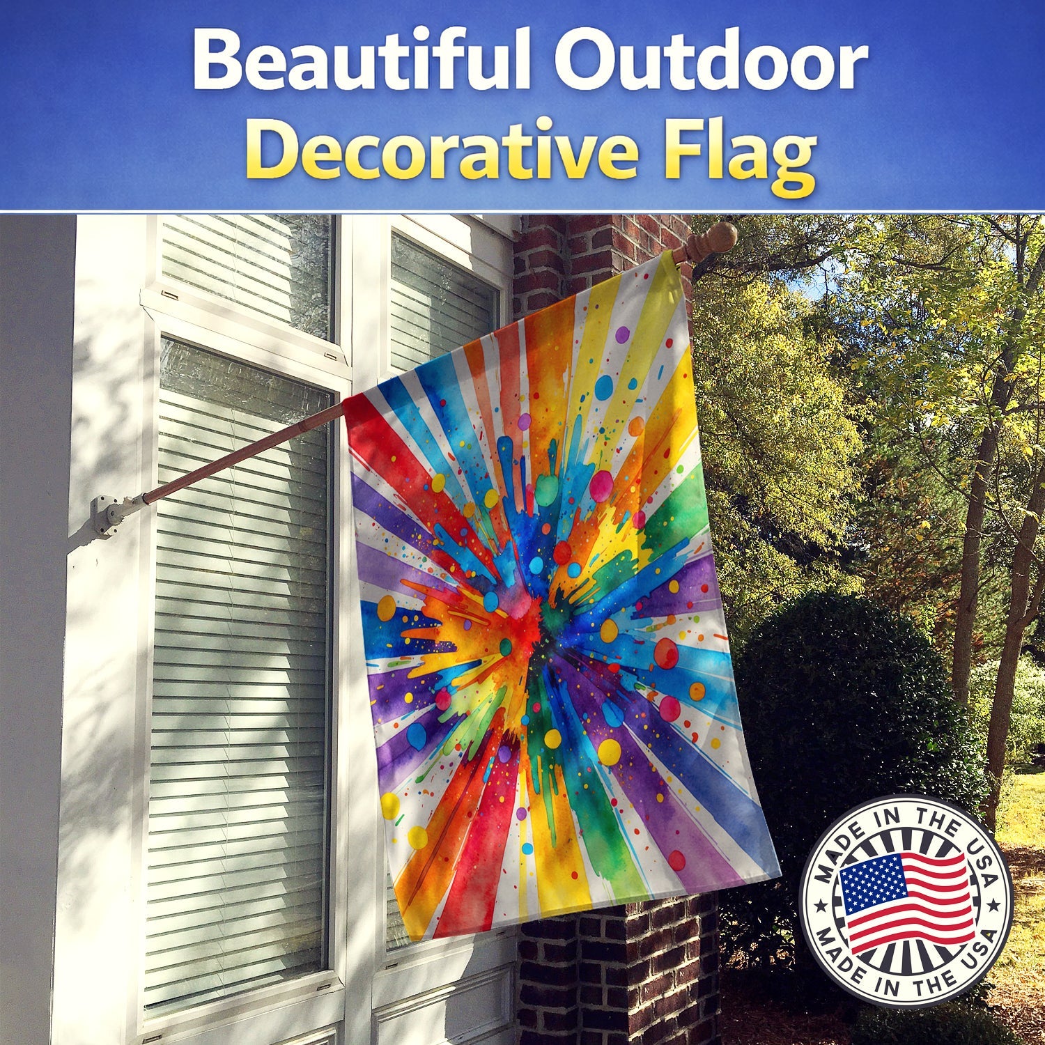 Gay Pride Joy as Resistance House Flag 28x40 Porch Sleeve Pole Decorative Outside Yard Banner Artwork Wall Hanging, Polyester