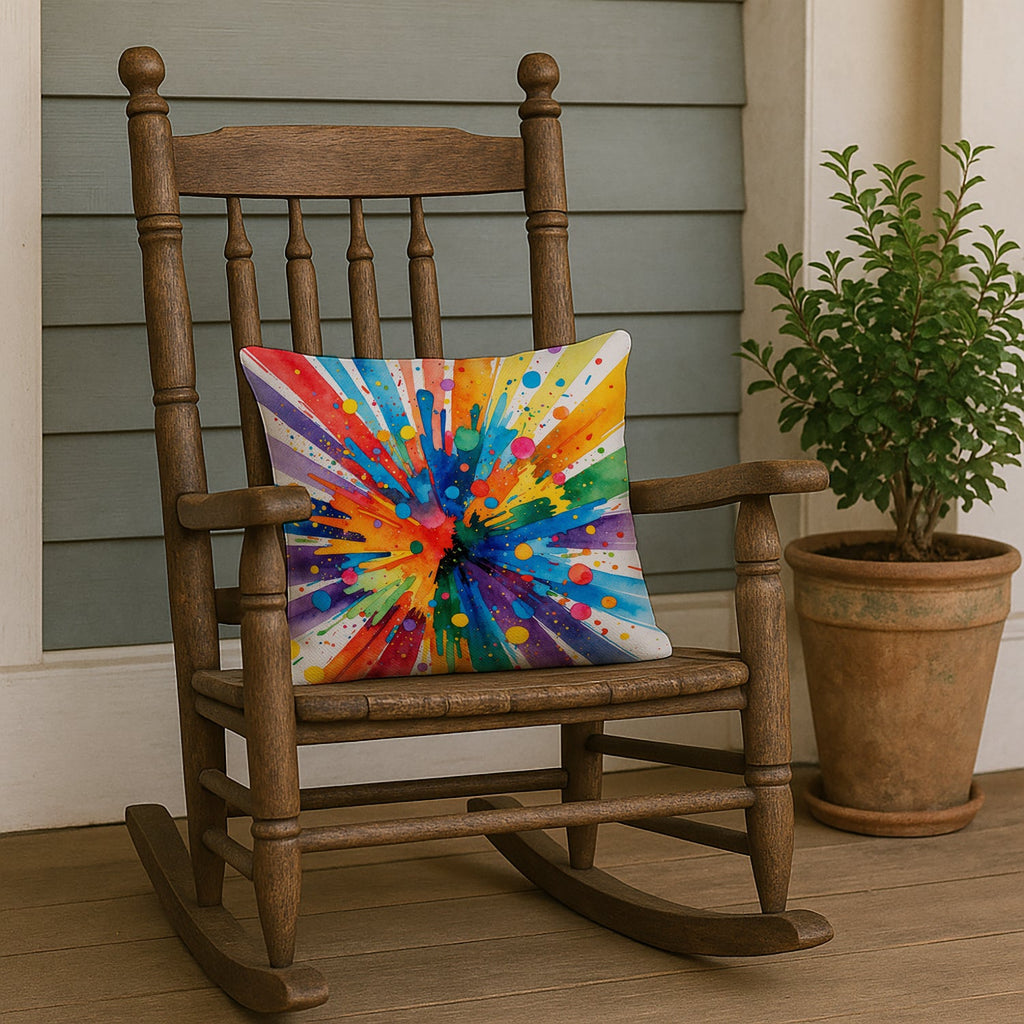 Gay Pride Joy as Resistance Decorative Throw Pillow 18x18 Indoor Outdoor Accent Cushion, Fabric Cover with Insert for Sofa, Bed, Porch & Living Room