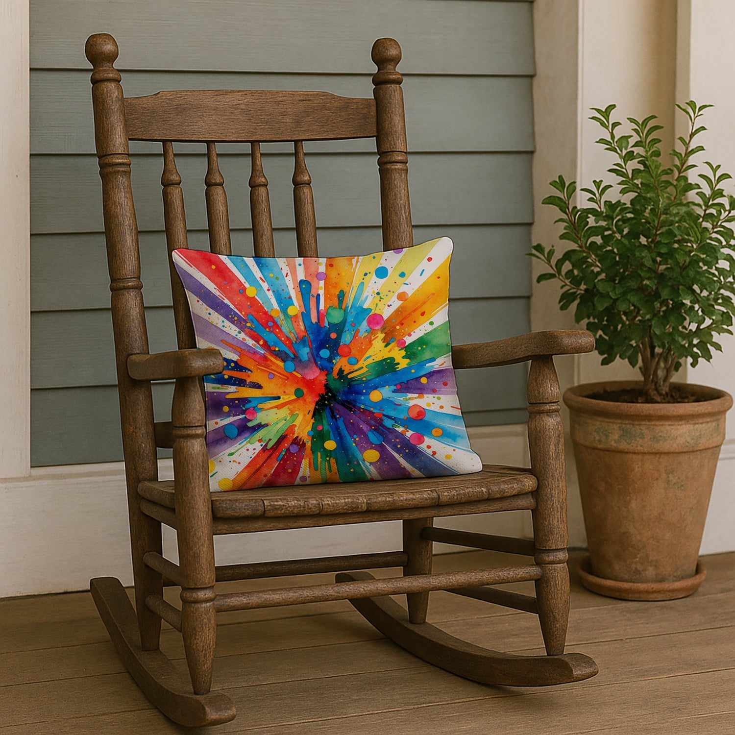 Gay Pride Joy as Resistance Decorative Throw Pillow 18x18 Indoor Outdoor Accent Cushion, Fabric Cover with Insert for Sofa, Bed, Porch & Living Room