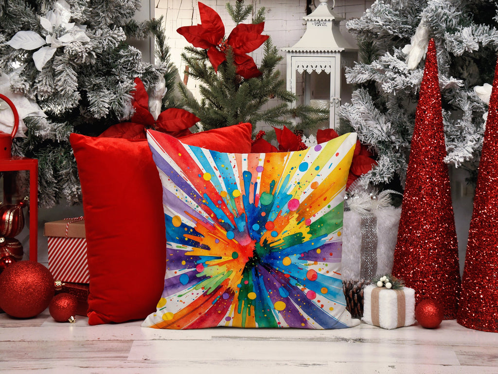 Gay Pride Joy as Resistance Decorative Throw Pillow 18x18 Indoor Outdoor Accent Cushion, Fabric Cover with Insert for Sofa, Bed, Porch & Living Room