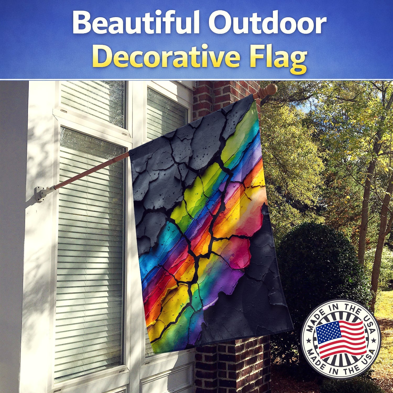 Resilience Pride House Flag 28x40 Porch Sleeve Pole Decorative Outside Yard Banner Artwork Wall Hanging, Polyester