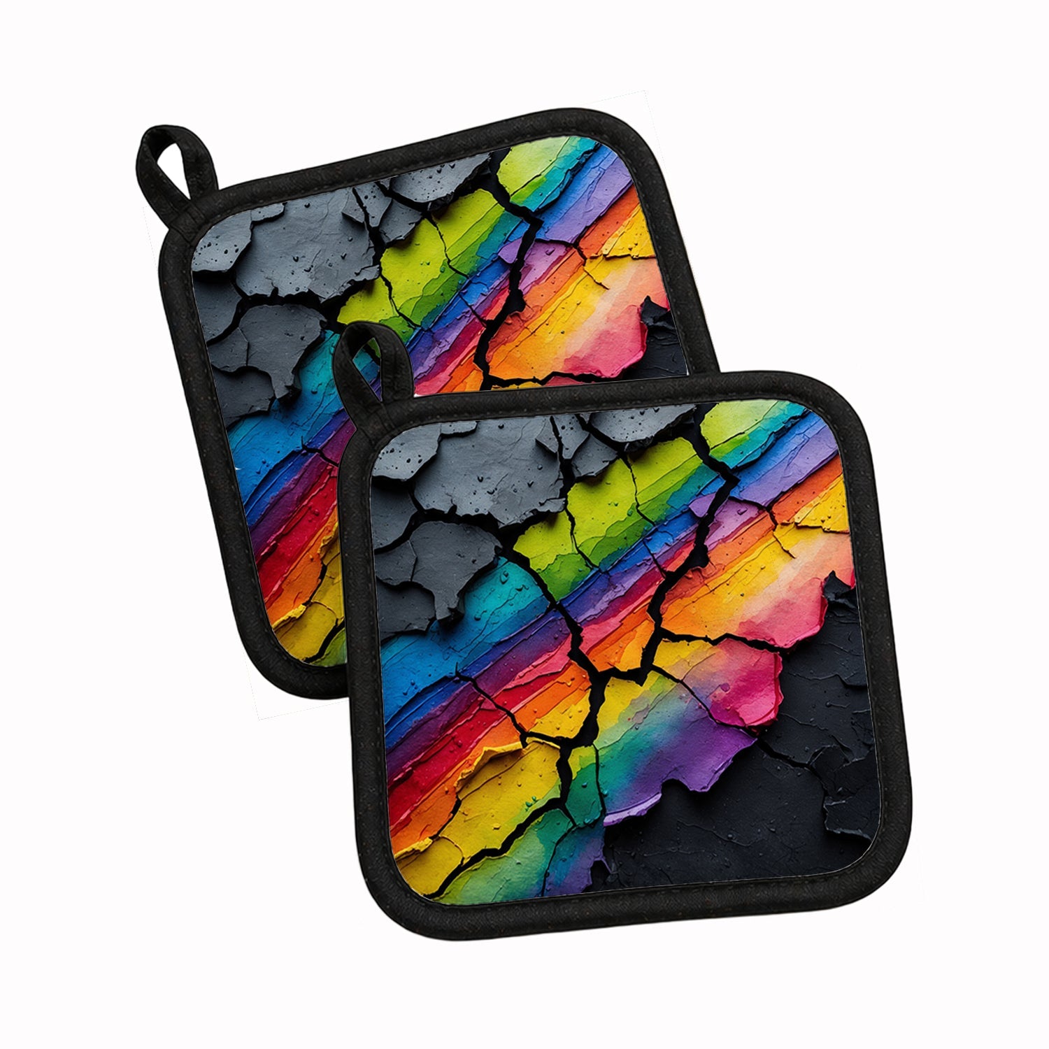 Resilience Pride Pot Holder Set of 2 Heat Resistant Quilted Hot Pads 7.5 x 7.5 Inch, Insulated Kitchen Trivets for Cooking & Baking