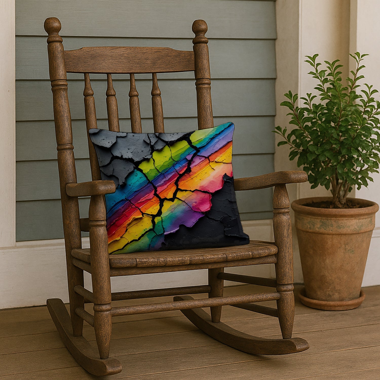 Resilience Pride Decorative Throw Pillow 18x18 Indoor Outdoor Accent Cushion, Fabric Cover with Insert for Sofa, Bed, Porch & Living Room