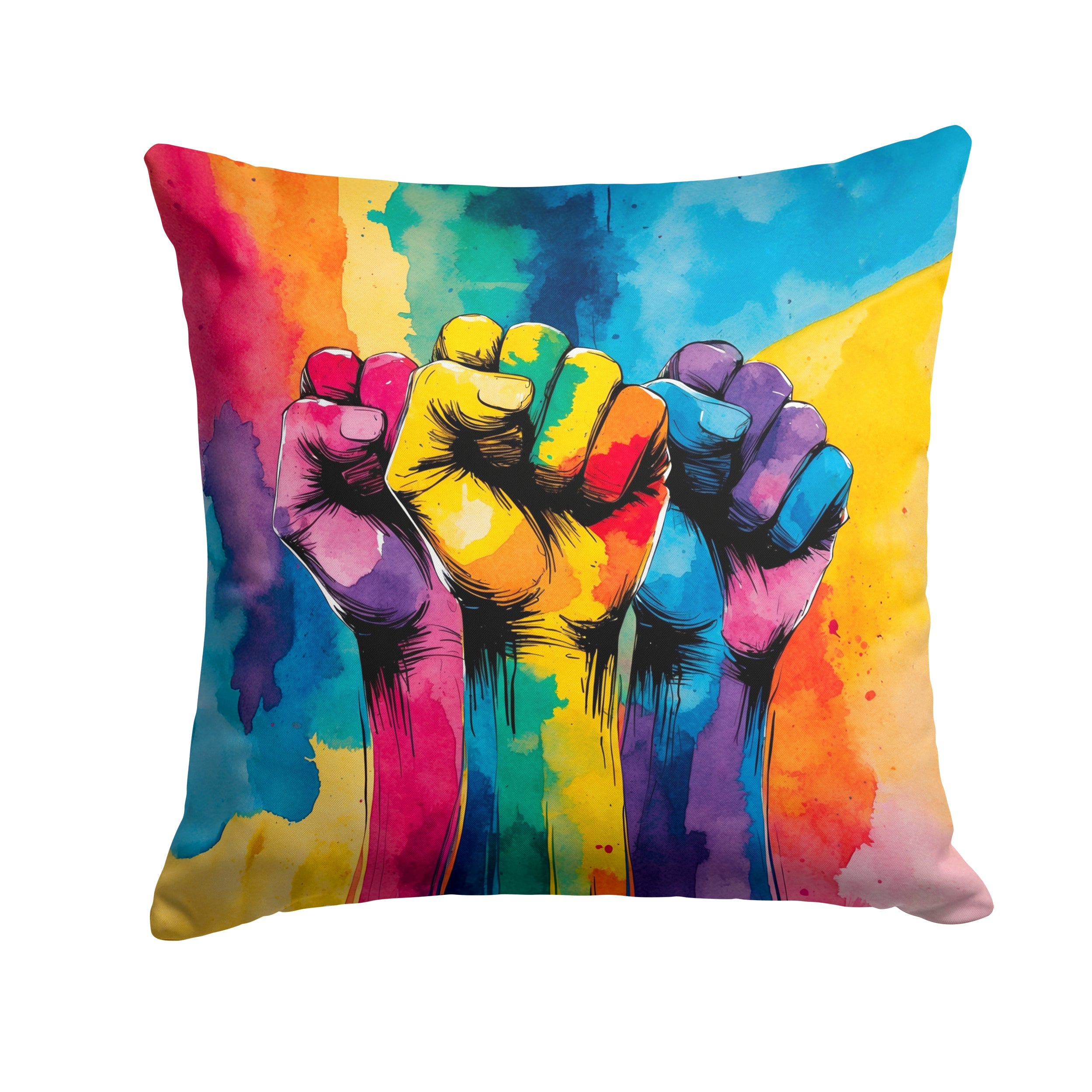 Gay Rights are Human Rights Decorative Throw Pillow 18x18 Indoor Outdoor Accent Cushion, Fabric Cover with Insert for Sofa, Bed, Porch & Living Room