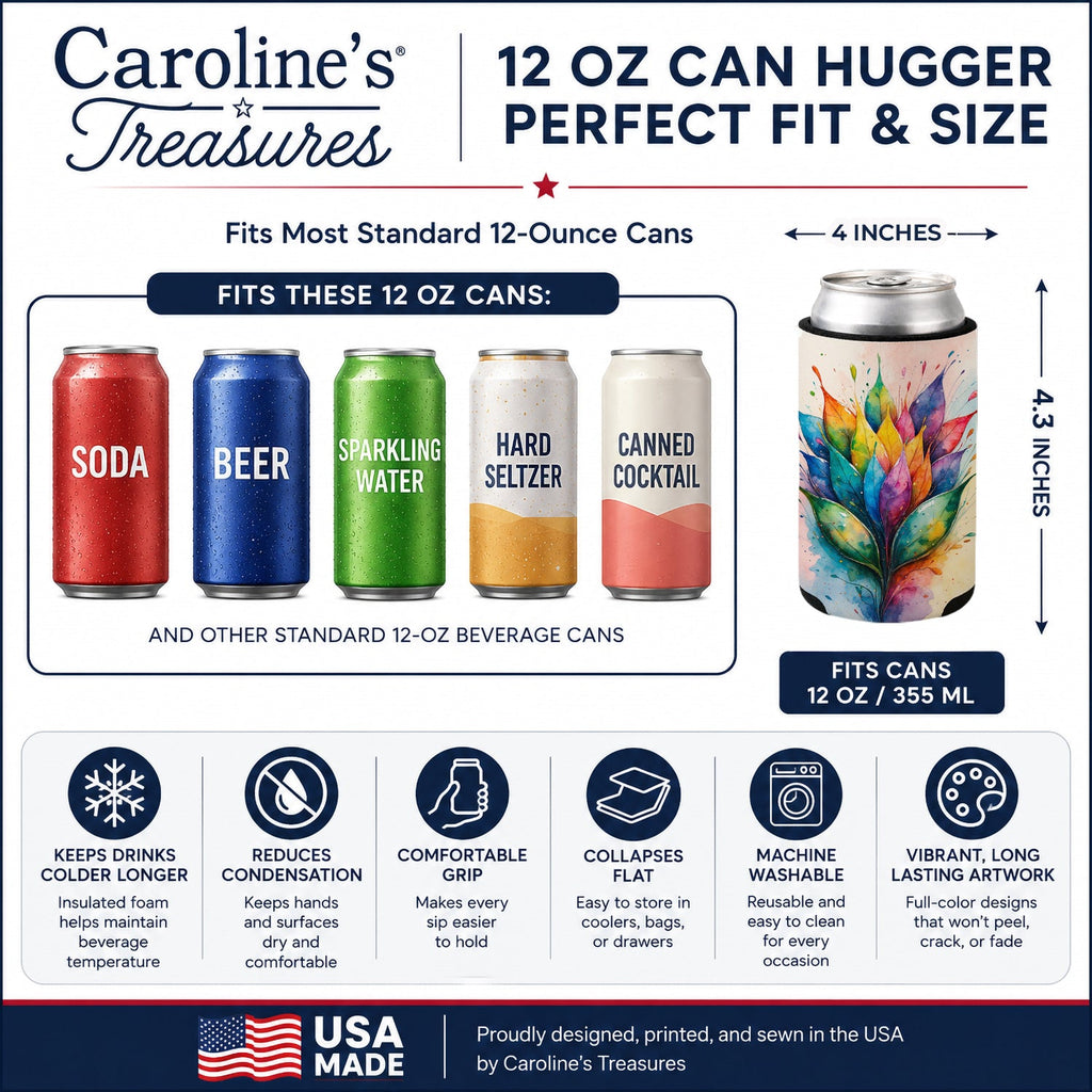 Seeds of Equality Pride Can or Bottle Hugger Cooler Sleeve for Standard 12 oz Cans, Insulated Foam Beer & Soda Can Hugger Reusable