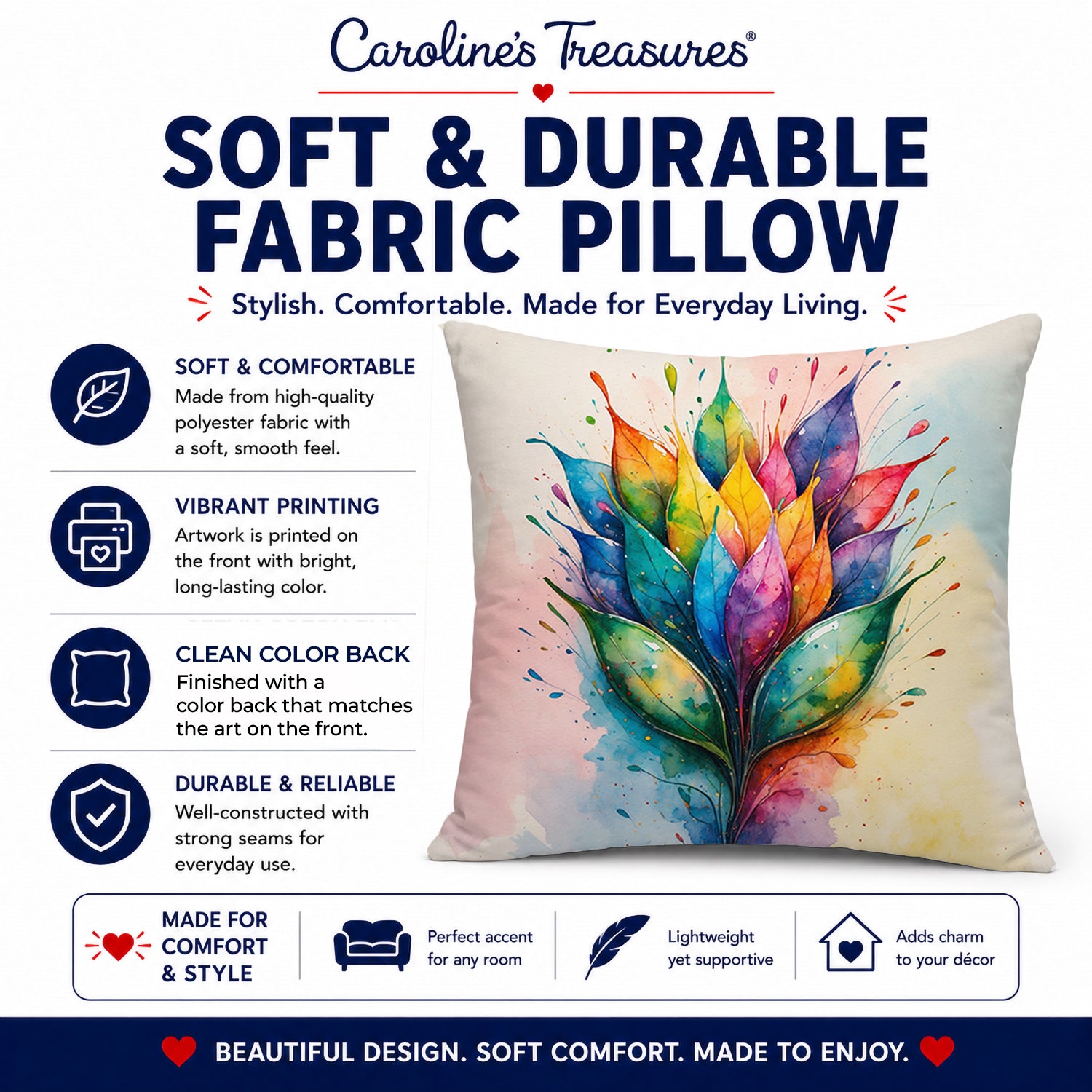 Seeds of Equality Pride Decorative Throw Pillow 14x14 Indoor Outdoor Accent Cushion, Fabric Cover with Insert for Sofa, Bed, Porch & Living Room
