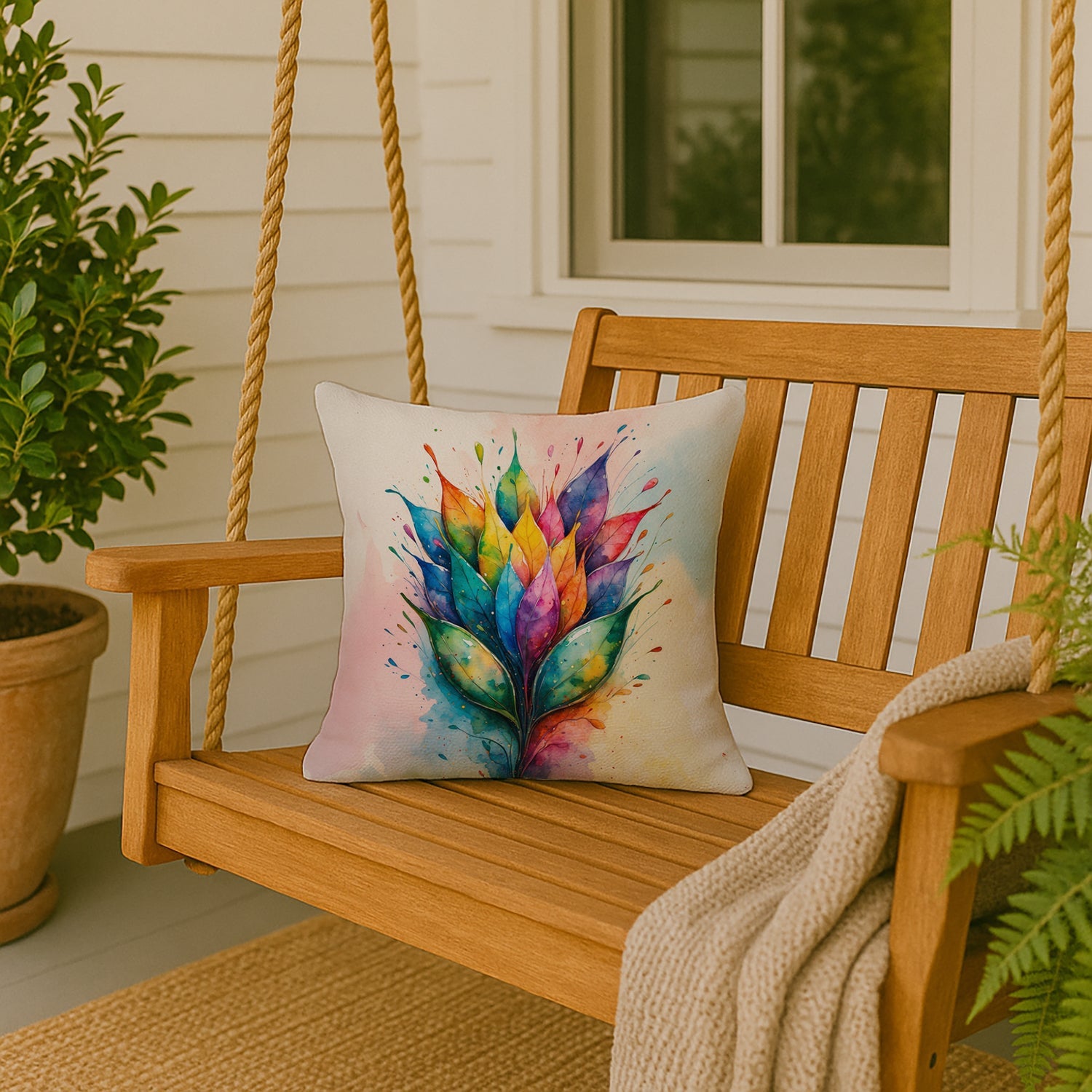Seeds of Equality Pride Decorative Throw Pillow 18x18 Indoor Outdoor Accent Cushion, Fabric Cover with Insert for Sofa, Bed, Porch & Living Room