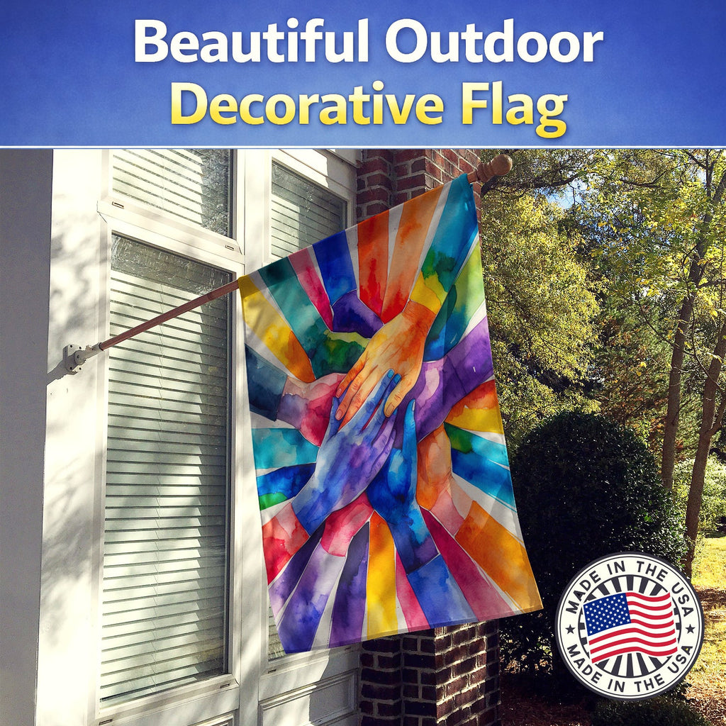 Together, Stronger Pride House Flag 28x40 Porch Sleeve Pole Decorative Outside Yard Banner Artwork Wall Hanging, Polyester