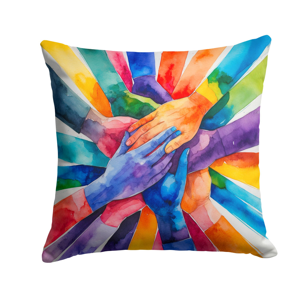 Together, Stronger Pride Decorative Throw Pillow 18x18 Indoor Outdoor Accent Cushion, Fabric Cover with Insert for Sofa, Bed, Porch & Living Room