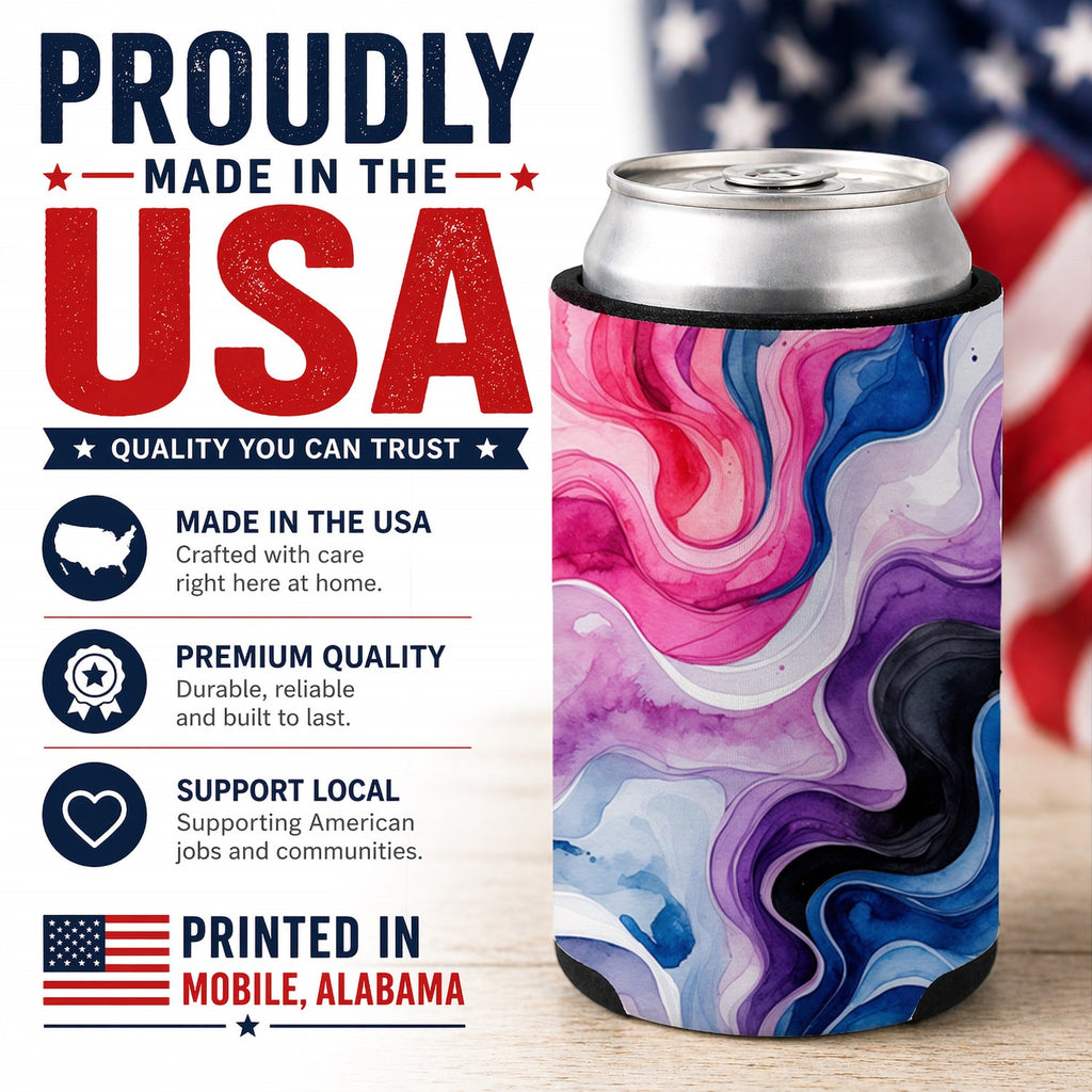 Genderfluid Pride Can or Bottle Hugger Cooler Sleeve for Standard 12 oz Cans, Insulated Foam Beer & Soda Can Hugger Reusable